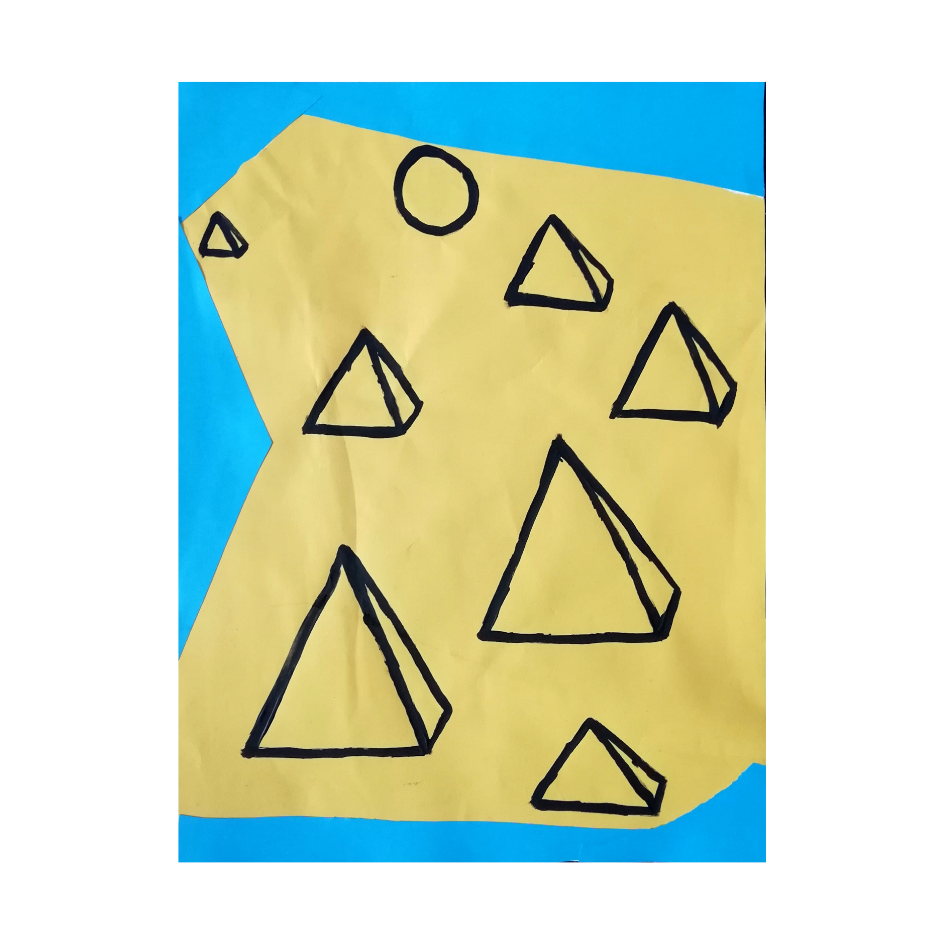 Pyramiden | 2019 | Acryl und Collage auf Papier | 40 x 30 cm