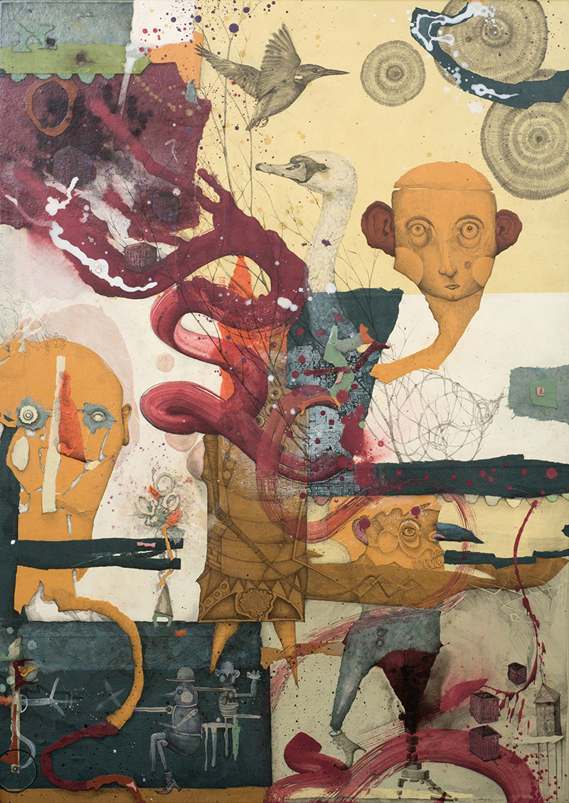 Waldstück | 2015 | Mischtechnik | 128 x 82 cm